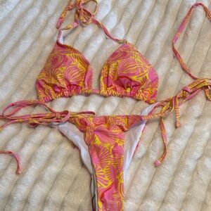 SHEIN Pink and Yellow Bikini